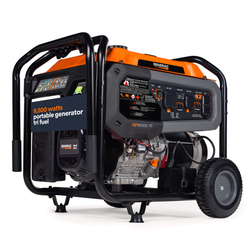 Generac 8063 GP9500E 9500W Electric Start Tri-Fuel Portable Generator w/COsense