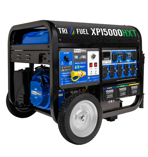 DuroMax XP15000HXT 12000W Electric Start Tri-Fuel Portable Generator w/CO Alert