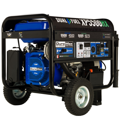 DuroMax XP5500HX 4500W Electric Start Dual Fuel Portable Generator w/CO Alert